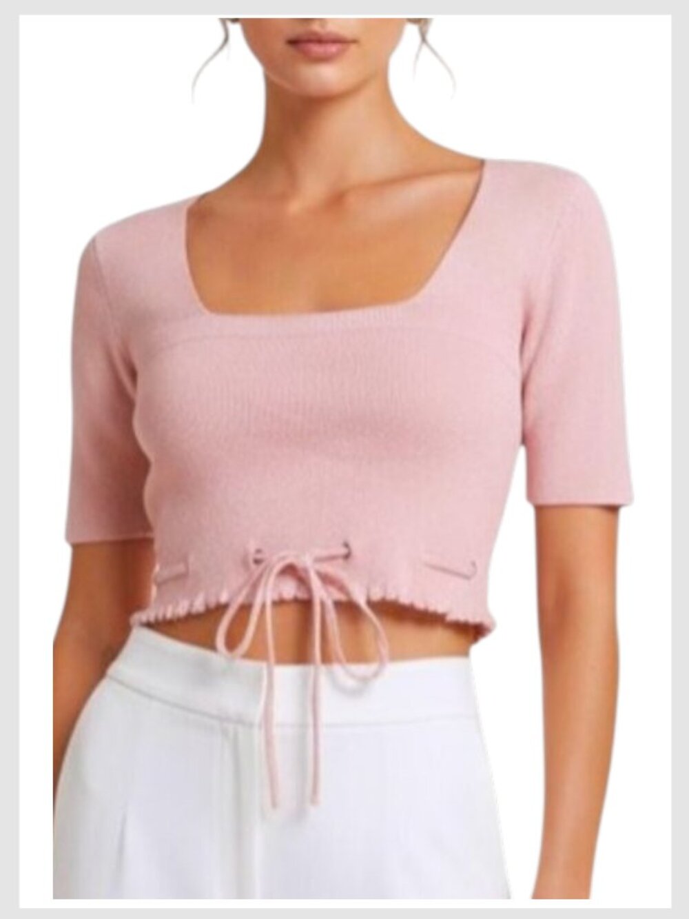 Lovers + Friends Pink Sweater Crop Top S
